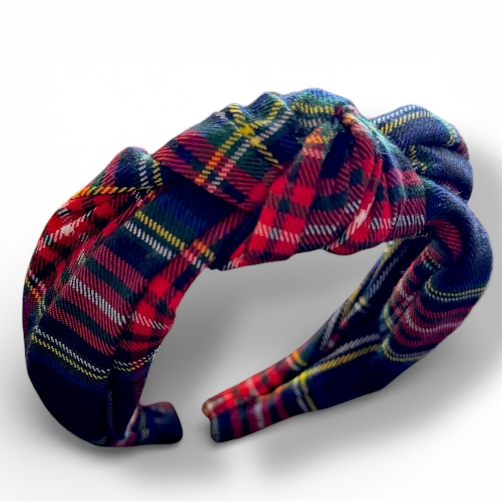 3 for $5! NWT J. Crew Classic Plaid Headband + Free Coordinating Green Headband - Picture 2 of 9